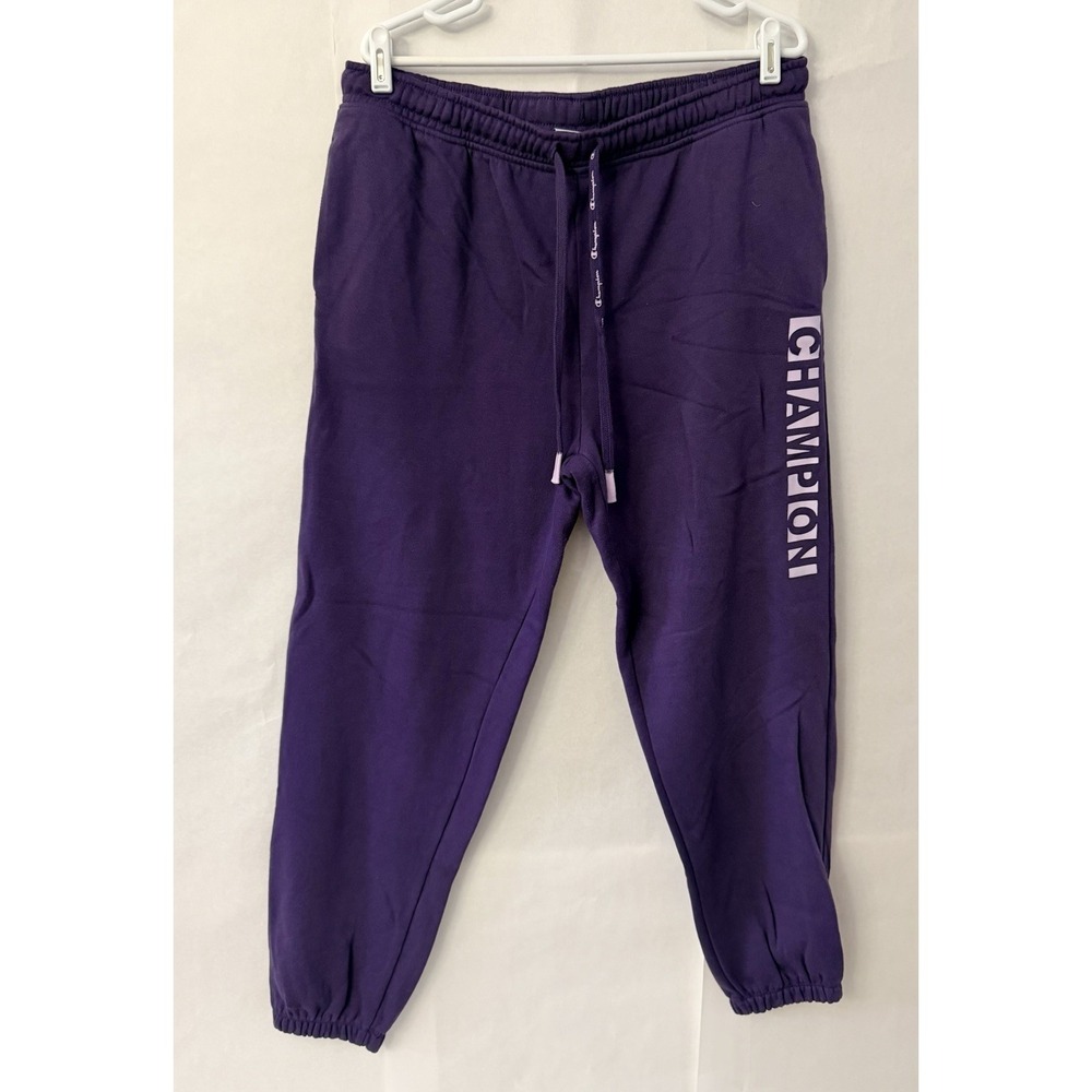 Champion Women Purple Fleece Boyfriend Sweat Pants Size Large